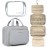 BAGSMART Toiletry Bag Hanging Travel Makeup Organizer with TSA Approved Transparent Cosmetic Bag Makeup Bag for Full Sized Toiletries, Medium-Grey