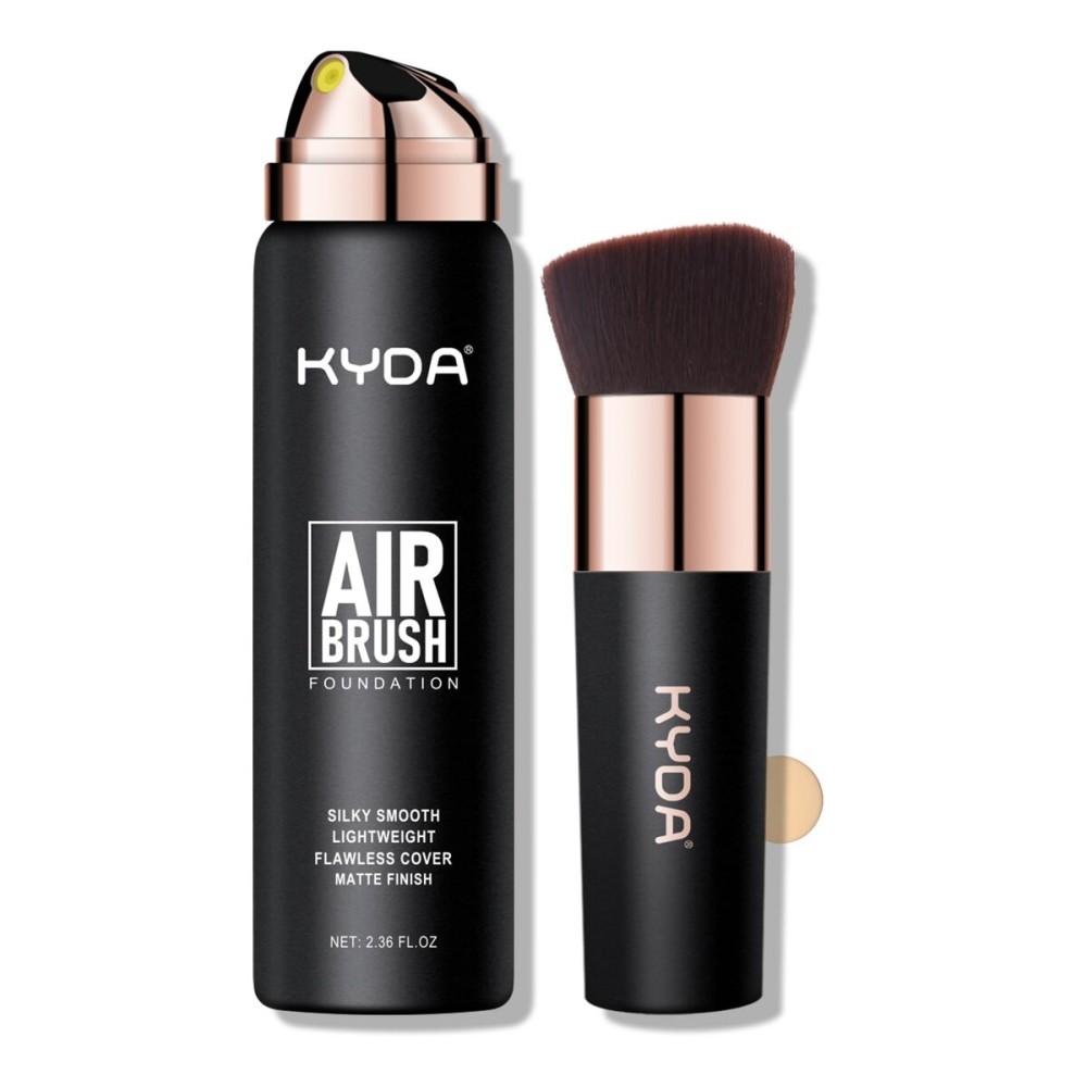 KYDA AirBrush Foundation Spray, Silky Foundation Mist Makeup, Flawless Coverage for Smooth Creamy Nude Finish, Breathable Blendable Lasting Formula, Moisturizing Makeup Primer-220 Natural Beige