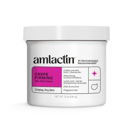 AmLactin Crepe Firming Cream - Therapeutic Skin Tightening Cream for Body - No-Scrub Exfoliator and Moisturizer, Skin Care with 15% Lactic Acid AHA, 12 oz (Packaging May Vary)