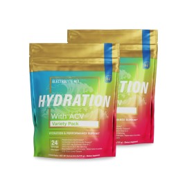 Essential Elements Hydration Packets - Variety Pack - Electrolytes Powder No Sugar - Electrolyte Drink Mix - Superior Hydration with ACV & Vitamin C - 48 Stick Packs