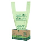 UNNI Compostable T-Shirt Bags with Tie Handles, 13 Gallon / 49.2 Liter, 30 Count, 0.87 mil Tall Kitchen Compost Liners, Certified by BPI, CMA & OK compost HOME, Meets ASTM D6400