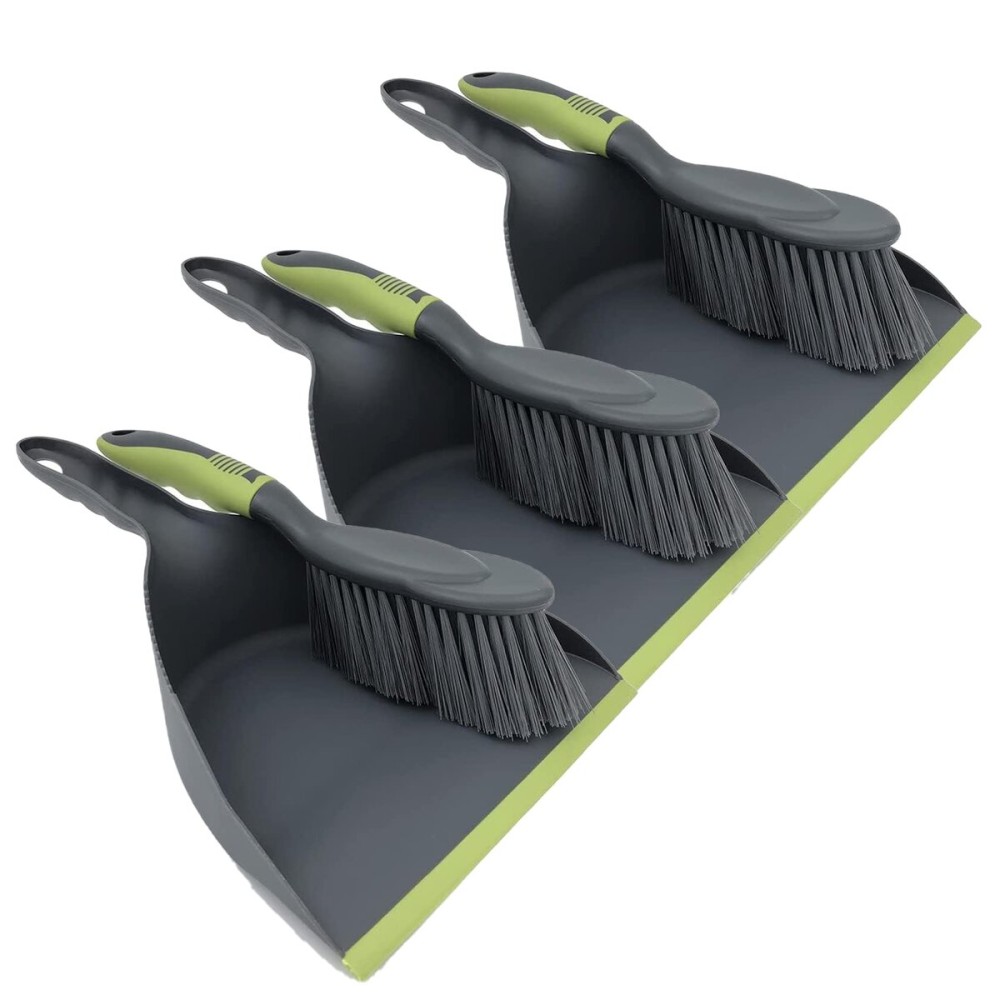 Dust pan Broom Dustpan Brush - Dust Pans with Brush, Hand Broom and Dustpan Set, Dustpan and Brush Set, Handheld Broom and Dustpan Set, Dustpan are Used to Clean, Floors, Tables, Animal Cages (3pcs)