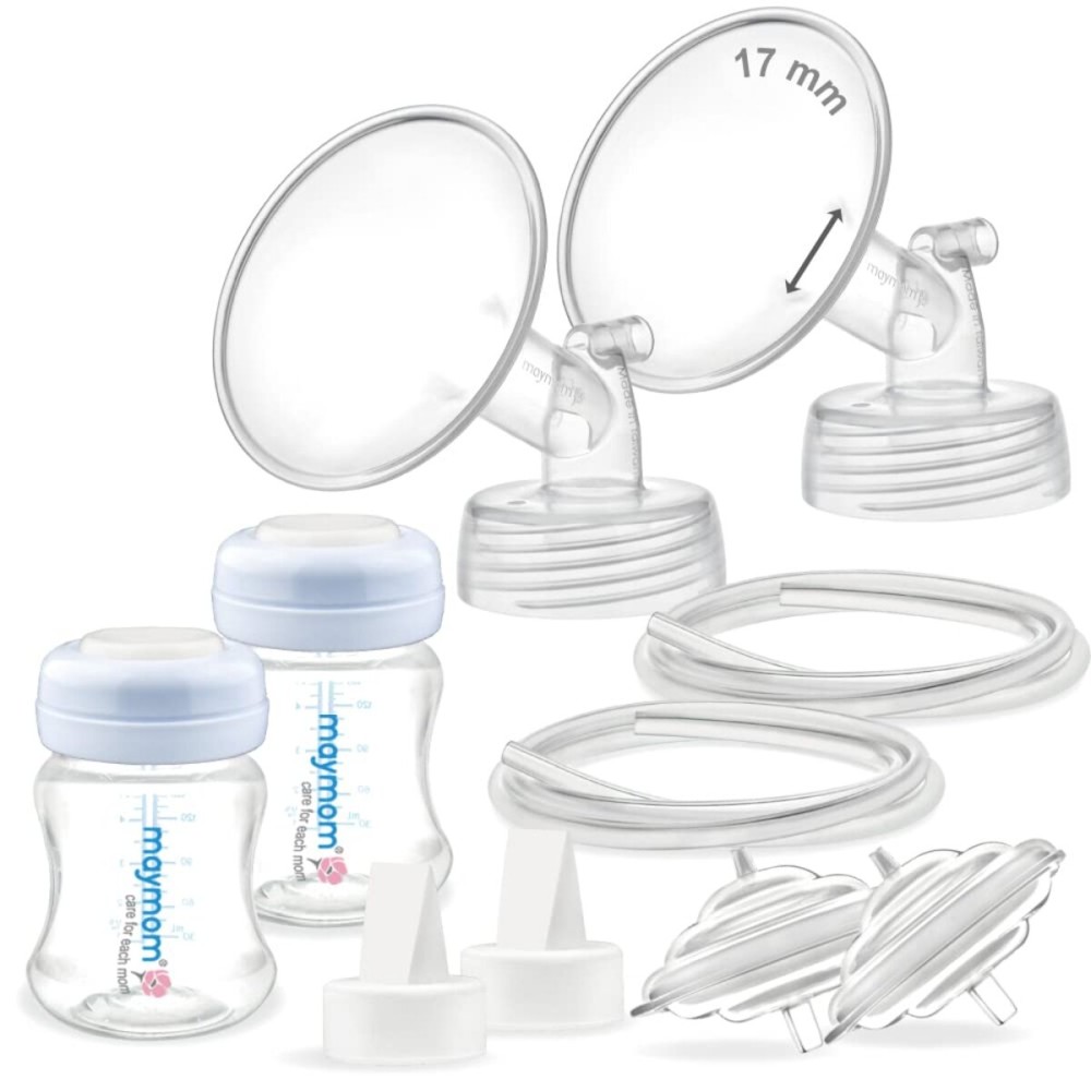 Maymom Pump Parts 17mm Flange Compatible with Spectra S2 S1 Replacement Pump Parts Not Original Spectra Duckbill Valves Tubes Bottles Backflow Protectors S2 Accessories