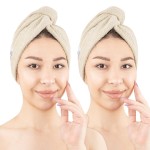 American Soft Linen 100% Cotton Hair Towels for Women, Head Towel Cap, Cotton Hair Turban Towel Wrap, Soft and Absorbent 2 Pack, Black-Light Gray