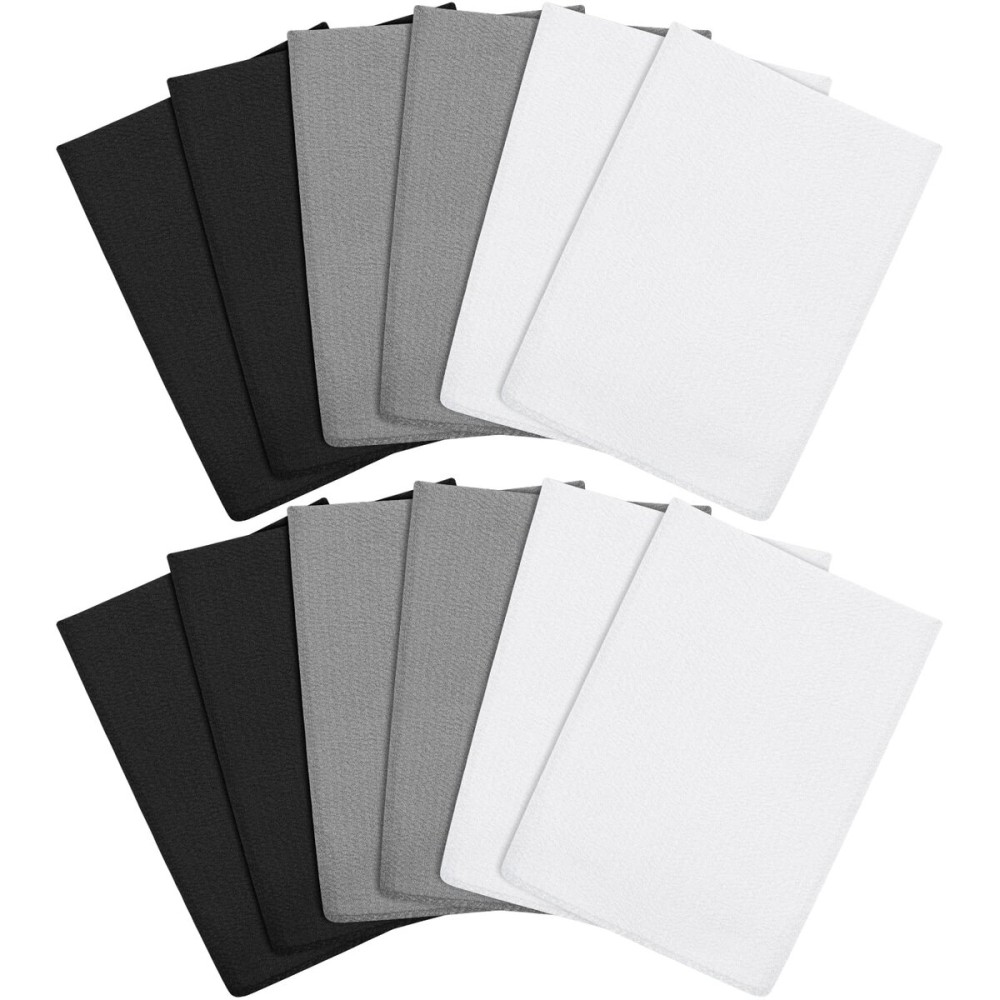 Tatuo 12 Pieces Korean Exfoliating Mitt Glove Italy Towel Body Skin Scrubber Exfoliating Scrubber for Remove Dead Skin Washcloth Korean(Small,White, Black, Gray)