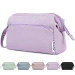 Narwey Makeup Bag Women Wide-open Make up Bag Travel Cosmetic Bag Organizer Toiletry Bag for Cosmetics Toiletries Accessories (Purple)