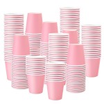 Prgery 150 Pack 3oz Pink Paper Cups,Mouthwash Cups, Disposable Bathroom Cups,Small Paper Cups 3oz Ideal for Bathroom,Supermarket,Birthday Party,Picnic and BBQ