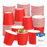 Prgery 150 Pack 3oz Red Paper Cups,Mouthwash Cups, Disposable Bathroom Cups,Small Paper Cups 3oz Ideal for Bathroom,Supermarket,Birthday Party,Picnic and BBQ