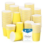 Prgery 300 Pack 3oz Yellow Paper Cups,Mouthwash Cups, Disposable Bathroom Cups,Small Paper Cups 3oz Ideal for Bathroom,Supermarket,Birthday Party,Picnic and BBQ