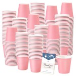 Prgery Paper Cups, 300 Pack of 3oz Pink Disposable Bathroom Cups, Ideal for Home, Travel, Party, Picnic and BBQ