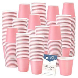 Prgery Paper Cups, 300 Pack of 3oz Pink Disposable Bathroom Cups, Ideal for Home, Travel, Party, Picnic and BBQ
