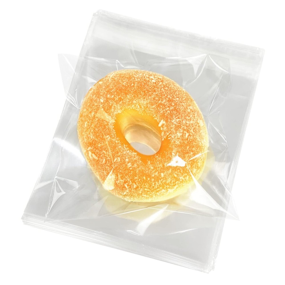 Morepack 5x5 Inches Cookie Bags, 200 Pieces Clear Self Sealing Resealable Cellophane Bags