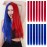 HH FASHION 14 PCS Colored Clip In Hair Extensions 20 Inch Colorful Party Highlights Clip In Straight Rainbow Hairpieces, Halloween Cosplay Christmas New Year Gift For Women Kids Girls(Red, Blue-14Pcs)