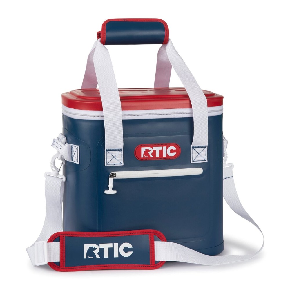 RTIC Ultra-Tough Soft Cooler 20 Can, Insulated Bag Portable Ice Chest Box for Lunch, Beach, Drink, Beverage, Travel, Camping, Picnic, Car, Trips, Floating Cooler Leak-Proof with Zipper, Patriot