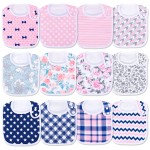 Benoxine Baby Bandana Drool Bibs Soft and Absorbent Organic Cotton Bandana Bibs Set for Girls Newborn Colors 3-36 Months 12 Pcs