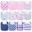 Benoxine Baby Bandana Drool Bibs Soft and Absorbent Organic Cotton Bandana Bibs Set for Girls Newborn Colors 3-36 Months 12 Pcs