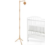 Floor-Standing Crib Mobile Arm with Music Box - 65 Inch Wooden Mobile Arm for Crib - Crib Mobile Motor - Volume Control - 35 Lullabies - Wooden Nursery Decor - Baby Mobile Hanger