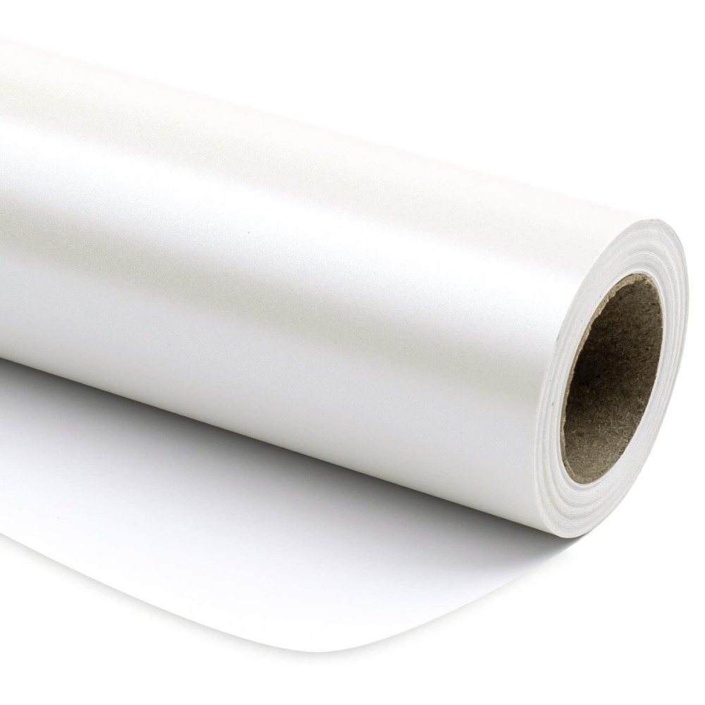 RUSPEPA Off White Metallic Wrapping Paper - Solid Color Matte Paper Perfect for Wedding, Birthday, Christmas, Baby Shower - 17 Inches X 32.8 Feet