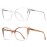 JFXQDR 2 Pack Blue Light Blocking Glasses for Women, Oversized Trendy Cat Eye Computer Gaming Glasses Anti Glare & UV Glare RF6204 (Clear + Clear Gradient Brown Cateye Frame)