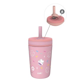 Zak Designs DreamWorks Gabby\'s Dollhouse Kelso Toddler Cups For Travel or At Home, 12oz Vacuum Insulated Stainless Steel Sippy Cup With Leak-Proof Design is Perfect For Kids (Cakey Cat)