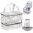 FCQQYWZ Nail Polish Organizer Hold 40+ Bottles & Nail Lamp, Storage Case Double-Layer Bag with Sturdy Handle (WHITE)