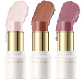 FALOCUTUS 3 Pcs UNIVERSAl Contour Stick Set,Cream Blush & Highlighter Bronzer Pen,Long Lasting & Smooth Natural Face Contouring Illuminator,Professional Makeup Kit for All Skin