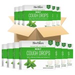 HERBION Naturals Cough Drops, Sugar-Free with Stevia, Dietary Supplement, Soothes Cough, for Adults & Children Over 6 Years, 18 Drops Each (Pack of 48, Mint)