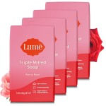 Lume Triple Milled Bar Soap - Rich Moisture & Gentle Cleansing - Paraben Free, Phthalate Free, Skin Safe - 5 ounce (Pack of 4) (Peony Rose)