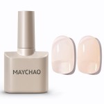 MAYCHAO Jelly Gel Nail Polish -15ML Apricot Jelly Gel Polish Soak Off UV LED Sheer Apricot Nail Polish for DIY Manicure Home Salon Nail Art, 0.5 OZ