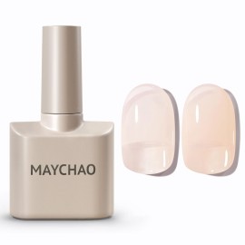 MAYCHAO Jelly Gel Nail Polish -15ML Apricot Jelly Gel Polish Soak Off UV LED Sheer Apricot Nail Polish for DIY Manicure Home Salon Nail Art, 0.5 OZ