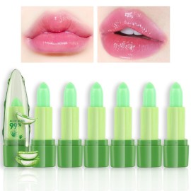 BINGBRUSH Aloe Vera Color Changing Lipstick Queen,Long Lasting Lip Care Nutritious Plumper Lip Balm Moisturizer Magic PH Temperature Color Change Lip Gloss Makeup Set for Women
