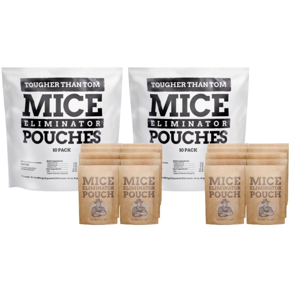 All-Natural Mice Repellent Pouches - Harmless Peppermint Essential Oil Mouse Deterrent - Keep Mice Out of Your Home and Your Family Safe - by Tougher Than Tom