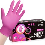 SwiftGrip Pink Gloves Powder-Free Nitrile Gloves, 100ct Box - 3-Mil, Gloves Disposable Latex Free, for Kitchen, Cleaning, Estheticians, Hair Stylist - Pink/Fuchsia(X-Small)
