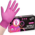SwiftGrip Powder-Free Nitrile Gloves, Small, 50ct Box - 3-mil, Disposable, Latex-Free, for Kitchen, Cleaning, Estheticians, Hair Stylist - Pink/Fuchsia