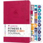 Clever Fox Fitness & Food Journal - Nutrition & Workout Planner for Women & Men - Diet & Gym Exercise Log Book with Calendars, Diet & Training Trackers - Undated, A5 Size, Hardcover (Fuchsia)