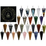 Amazing Gemstone Pack of 11 Crystal Pendulums Bulk Set with Pendulum Board - Wholesale Bulk Crystals