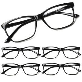 SIGVAN Ladies Reading Glasses Blue Light Blocking Spring Hinge Fashion Pattern Print Eyeglasses for Women (Black, 2.25, multiplier_x)