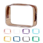 Clear Pouch Small, Makeup Bag, 6.6x2.3x4.7 Size TSA Approved Toiletry Bag, Clear Travel Bags for Toiletries, Cosmetic Bag for Women and Men Small-1 Pack Coffee
