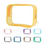 Buminee Clear Pouch Small, 6.6x2.3x4.7 Size TSA Approved Toiletry Bag, Travel Bags for Toiletries, Cosmetic Bag for Women and Men - 1 Pack Yellow