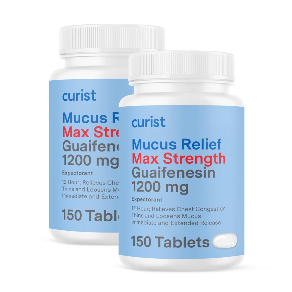 Curist Guaifenesin 1200 Mg Extended Release Tablets - 300 Count Mucus Relief 1200 mg Tablets - Reduce Mucus, Clear Congestion (1200mg Bulk Pack - 300 ct)