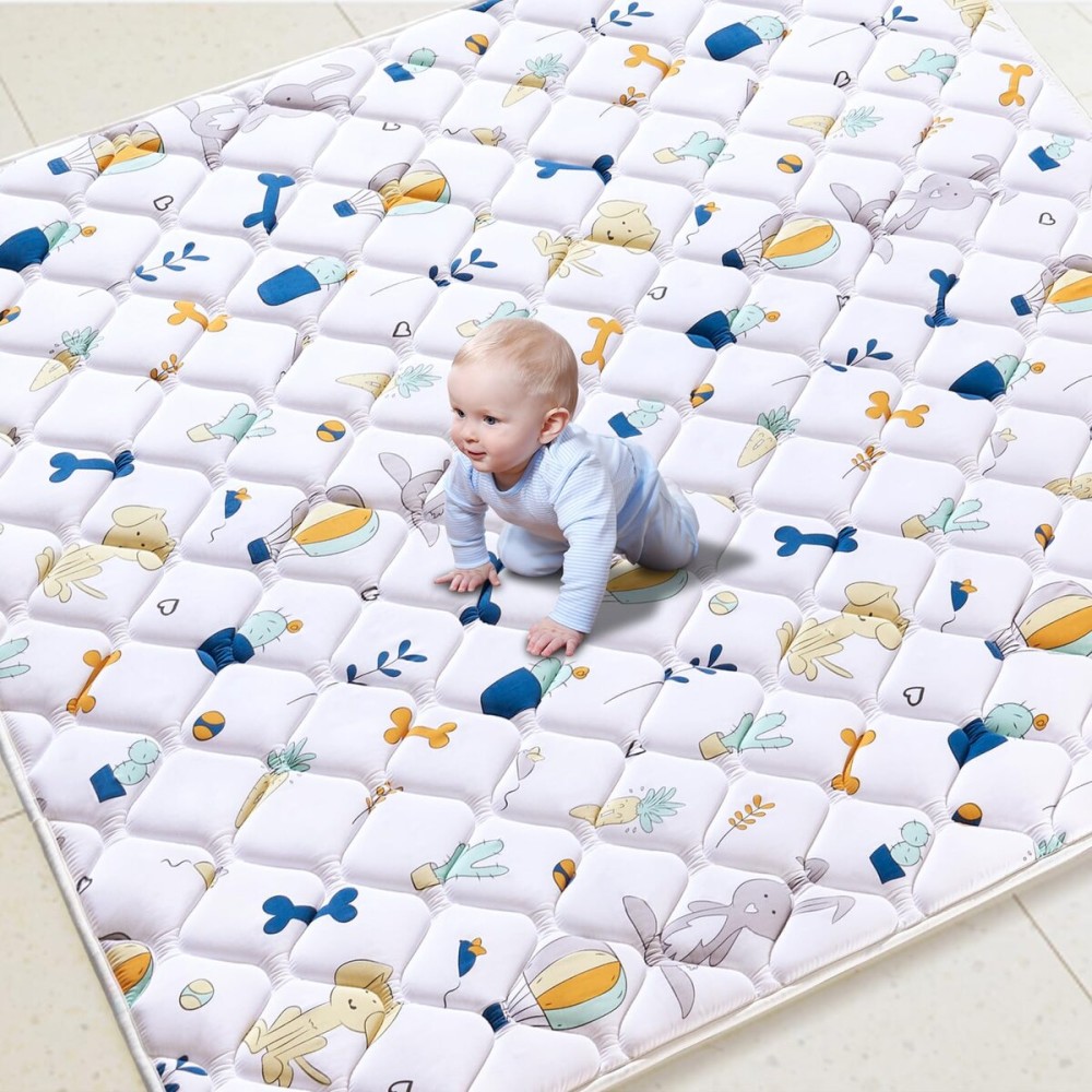 Baby Play Mat 71 X 59, Premium Thicken Foam One-Piece Crawling Mat, Extra Large Non-Slip Cushioned Activity Playmats for Babies, Toddlers, Infants, Play & Tummy Time