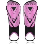 Upgraded Soccer Shin Guards for Kids Youth, CE Certified AirsFish Shin Ankle Guard Sleeves Protection Gear for Boys Girls Soccer Games EVA Cushion Reduce Shocks and Injuries (XX-Small, Pink)