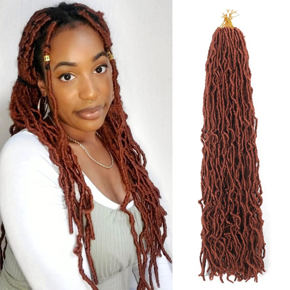 7PCS Faux locs crochet hair 16 Inch soft locs crochet hair goddess locs hair extensions Ginger Locs Crochet Hair