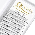 QUEWEL Premade Lash Fans, 3D Premade Fans Eyelash Extensions 0.10mm Thickness C Curl Mix9-16mm Volume Lash Extensions Short Stem Pre Made Fans Eyelash Extensions(3D 0.10C Mix9-16mm)