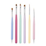 FULINJOY 6 PCS Nail Art Brushes Set, Nail Painting Brushes Nail Art Liner Brushes and Nail Art Dotting Pens, H - 6PCS