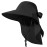 Womens Sun Hat UV Protection, Foldable Waterproof Wide Brim Bucket Hats with Neck Flap for Summer Beach Fishing Hiking Black