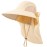 Womens Sun Hat UV Protection, Foldable Waterproof Wide Brim Bucket Hats with Neck Flap for Summer Beach Fishing Hiking Beige