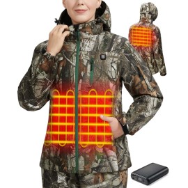 TIDEWE Heated Jacket for Women with Battery Pack, Hunting Coat (Next Camo G2 Size S)