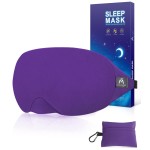 Mavogel Cotton Sleep Eye Mask - Breathable Light Blocking Sleep Mask, Soft Comfortable Night Eye Mask for Men Women, Eye Cover for Travel/Sleeping/Shift Work, Includes Travel Pouch (Purple)