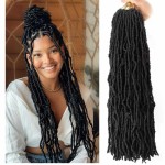 7 Packs Crochet Faux Locs Hair 24 Inch Curly Wavy Goddess Locs Braids for Natural Butterfly Soft Locs Crochet Hair for Black Women (24 inch(pack of 7), 2)